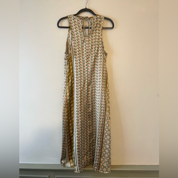 House of Harlow 1960 Revolve Sleeveless Midi Dress-Geometric-gold/Green-Size M - Picture 4 of 8